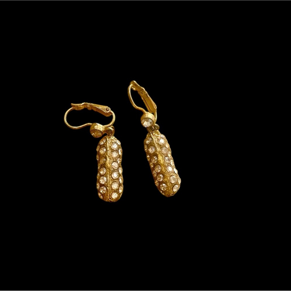 Seasonal whispers Elegant Gold and clear Swarovski Crystal Drop Earrings